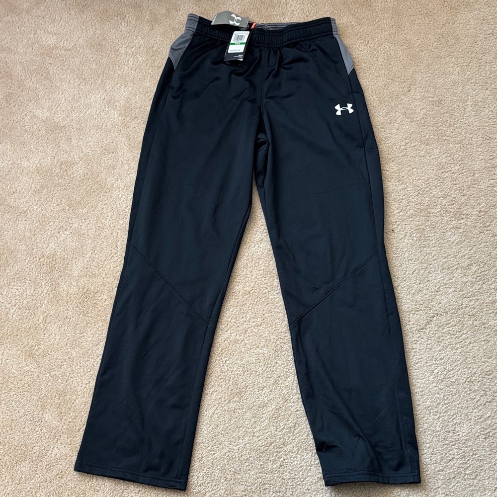 Under Armour Black and Gray Track Pants